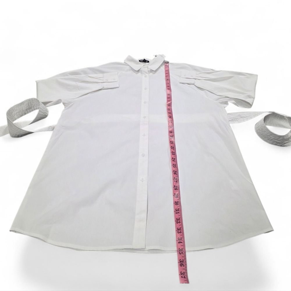 EXPRESS Boyfriend Poplin Mini Portofino Shirt Dress - Picture 14 of 16